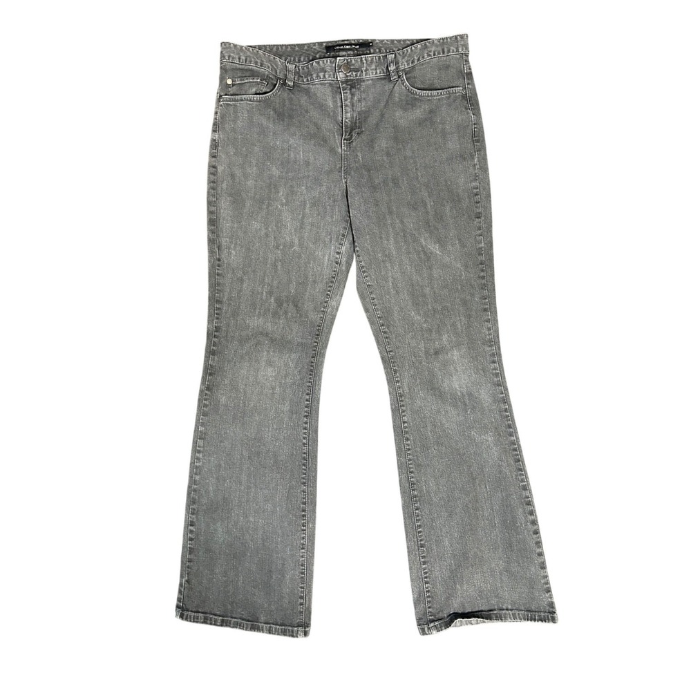 Calvin Klein Jeans Women 14 Gray‎ Excellent Bootcut Flare Denim